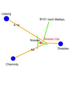 A4 Abfahrt Nossen Ost richtung Nossen, 100m vor Eisgrafe 
